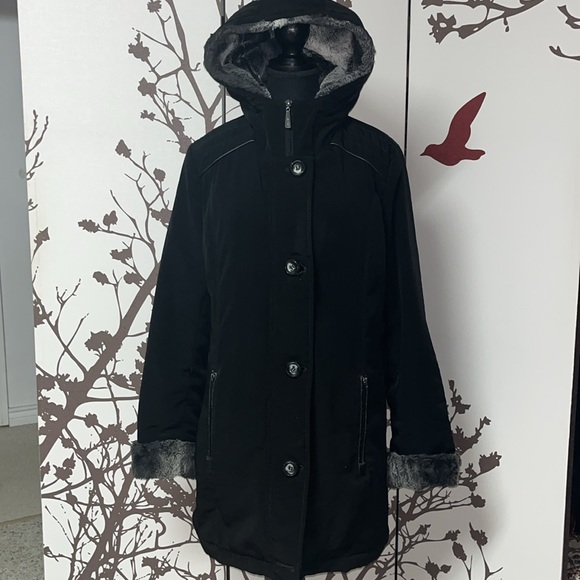 ⭐️ HOST PICK ALIA Size M Womens Black&Grey/White Faux Fur Winter Jacket/Coat $60 - Picture 2 of 14